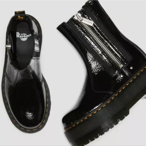 2976 Max Distressed Patent Chelsea Platform Boots - Main Image